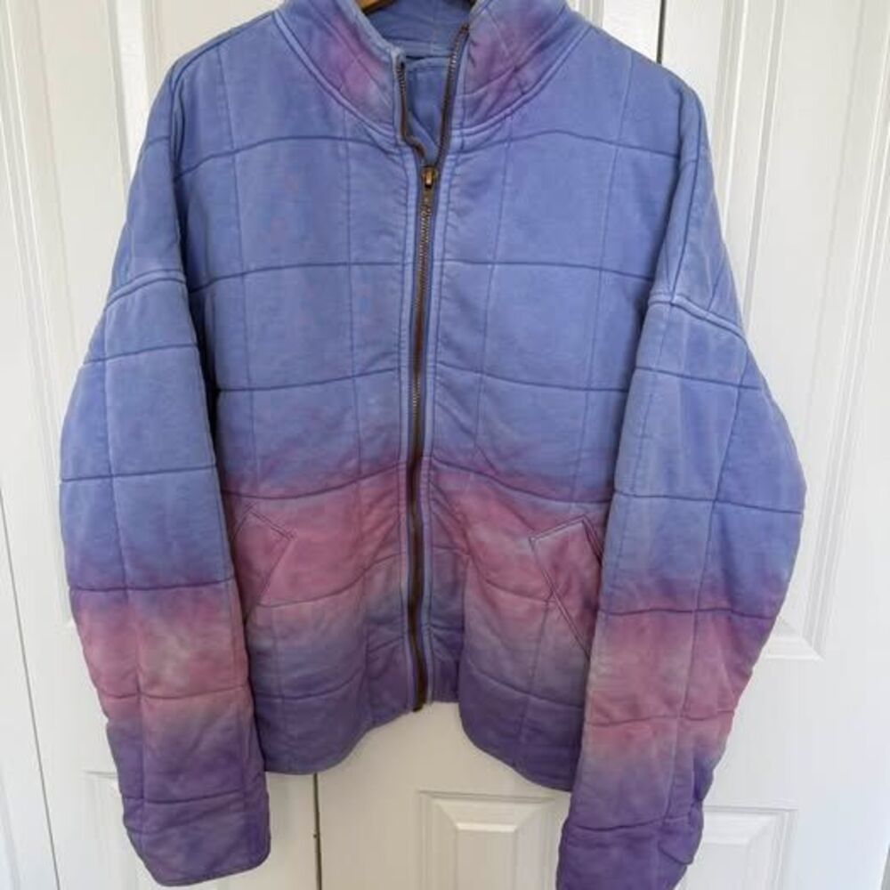 By Together Quilted Ombre Zip-Up Jacket - Size Small